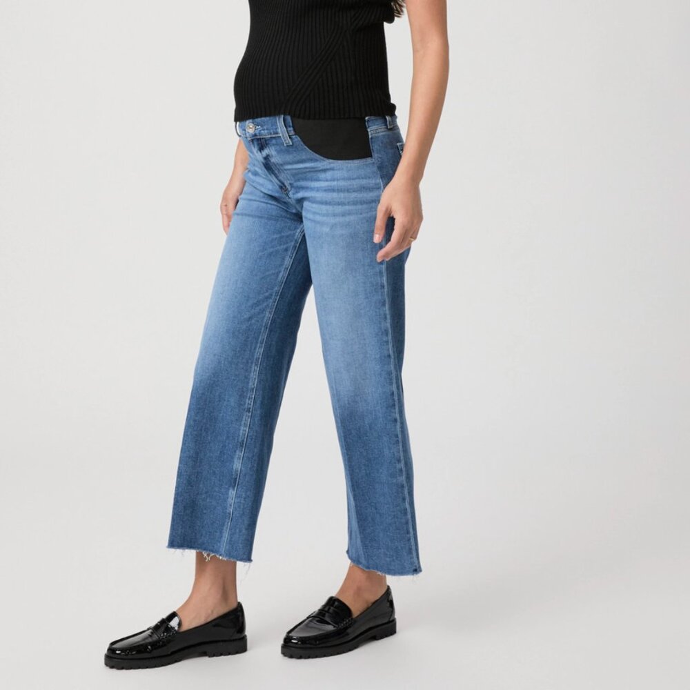Anessa Maternity Wide Leg Jean in Rock Show Distressed